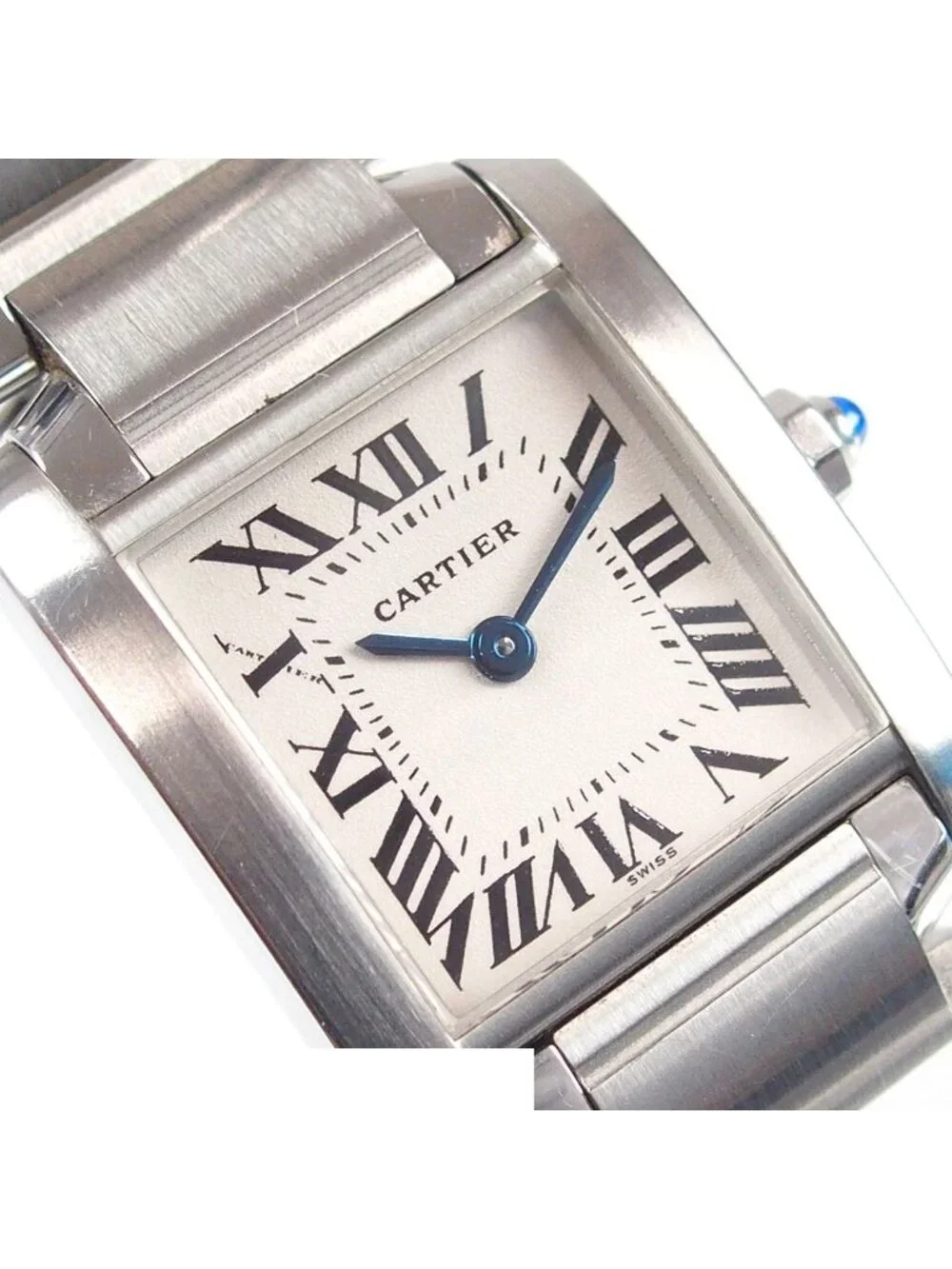 Cartier Tank Francaise SM Ivory Stainless Steel Watch Quartz